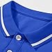 Boys' School Uniform T Shirts Short Sleeve Button Up Polo Shirt V Neck Breathable Comfortable Basic Tee Shirt Tops Blue