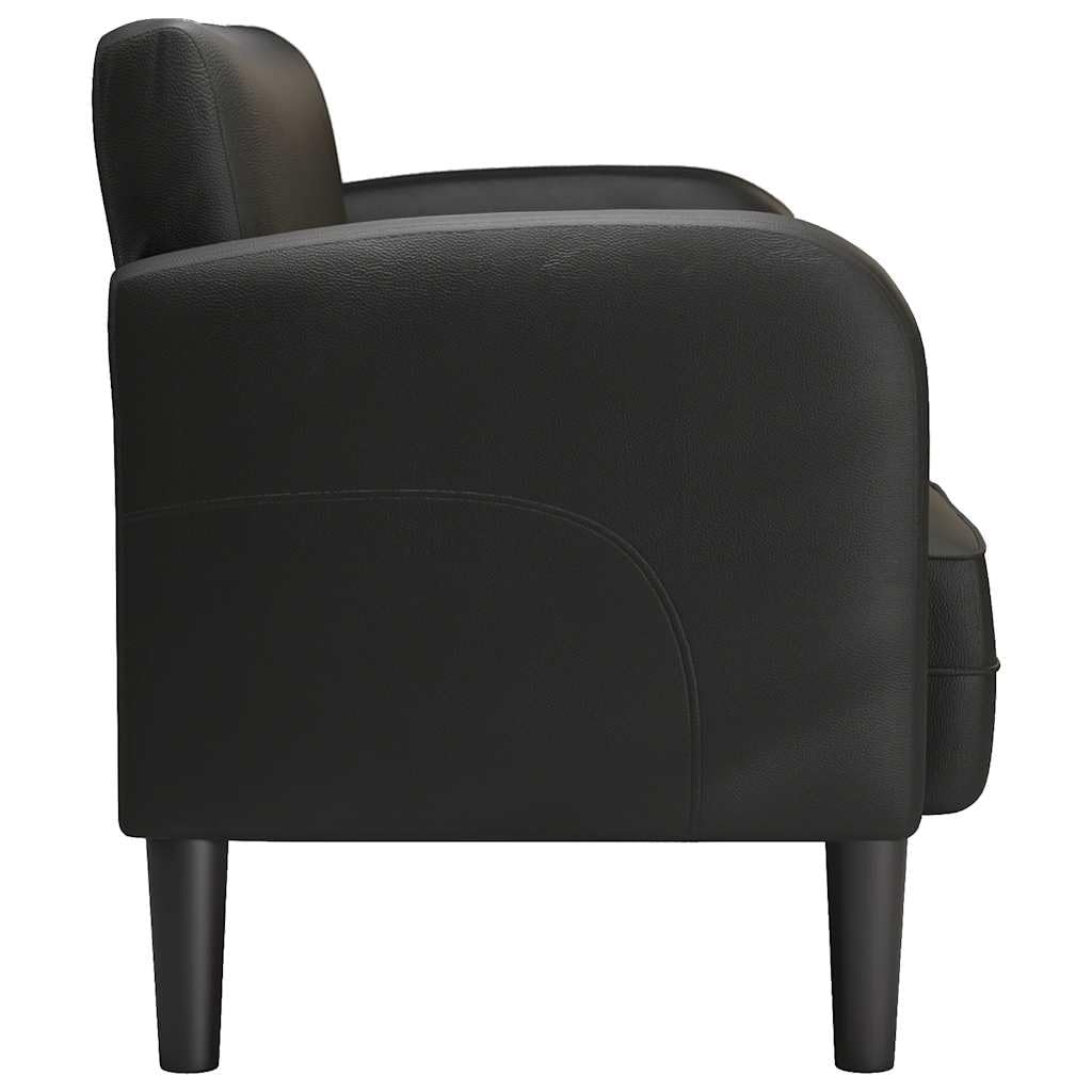 Similicuir résistant aux Taches Causeuse détente 110 cm Noir