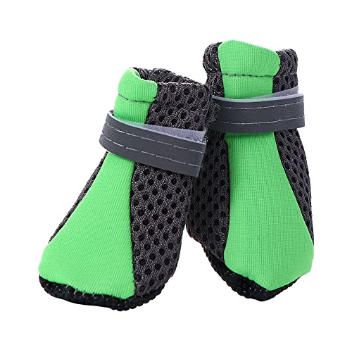 Dog Boots Reusable Super Soft Pet Supplies Hot Pavement Paw Protectors With Reflective Stripe For Poodle Yorkshire Pet Rain Boots(L,Blue) #TOP4