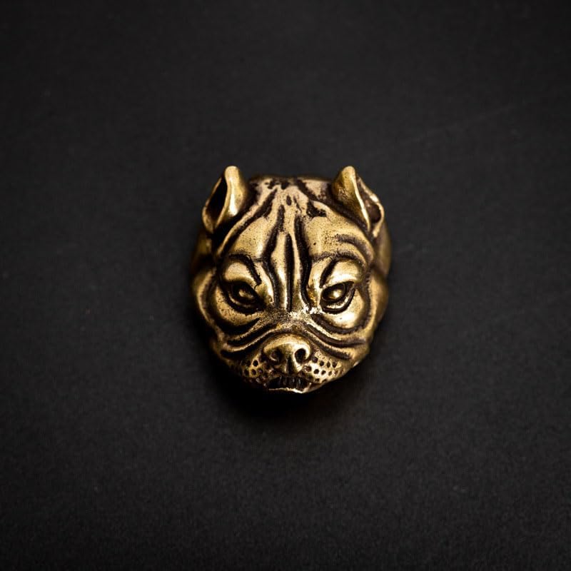 Acxico 2PC Vintage Copper Brass 3D Bulldog Concho Rivets, Decorative Metal Hardware for Faux Leather Wallets/DIY Crafts, Antique Finish with Intricate Design image 3