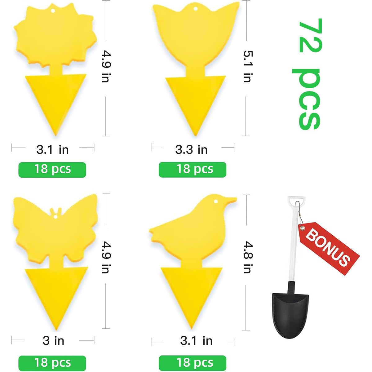 72 trampas Adhesivas clásicas para Mosquitos de Hongos (Plantas), Insectos voladores, Moscas Blancas y Moscas, trampas Adhesivas Amarillas para Interiores y Exteriores, Cocina y Plantas, Pegamento de