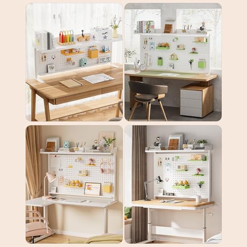 Étagère de bureau polyvalente avec panneau perforé pour écran PC - 6
