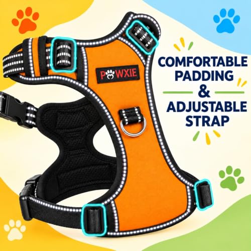 Image of No Pull Dog Chest Belt Harness, Comfortable & Adjustable Size for 24-35 Kg Pet (Orange, Large)