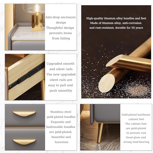 Commode étroite de chambre à coucher avec 2 tiroirs discrets - 4
