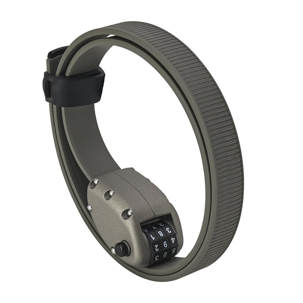 HEXBAND Cinch Lock - Lightweight Anti Theft Combination Bike Lock, Compact, Extra Tough, Bicycle Accessories, Grey, 18 Inch