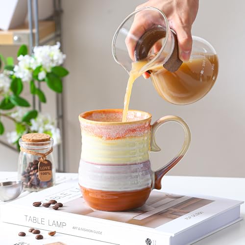 Taza grande de cerámica 21 oz color naranja miniatura 4