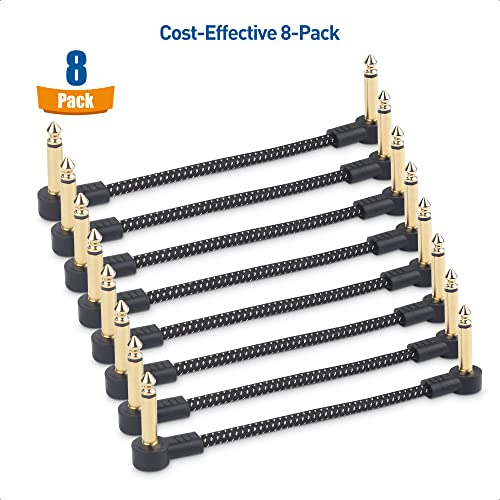 Cable Matters 500105-BLKX8 8-Pack 6 Inches Braided Guitar Patch Cable thumb #1