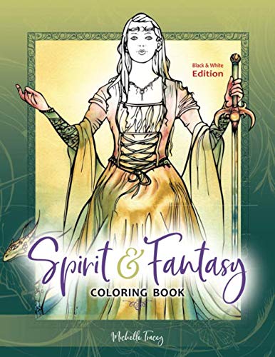 Spirit & Fantasy Coloring Book: Black & White Edition