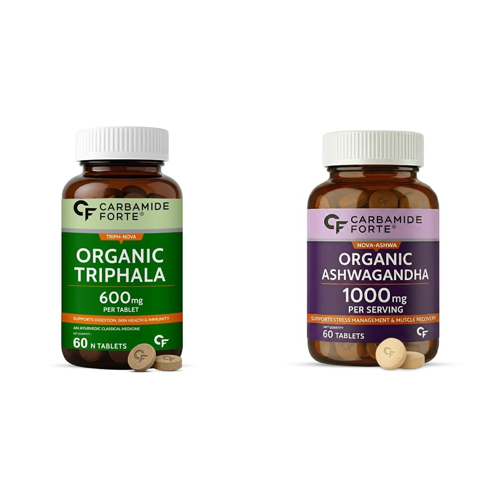 Carbamide Forte Triphala Tablets 100% Organic | Triphala Churna Tablets With Swarna Amalaki, Haritaki, and Bibhitaki | Triphala capsules for Eyes, Hair, Liver | trifala 60 Tablets.-image-20