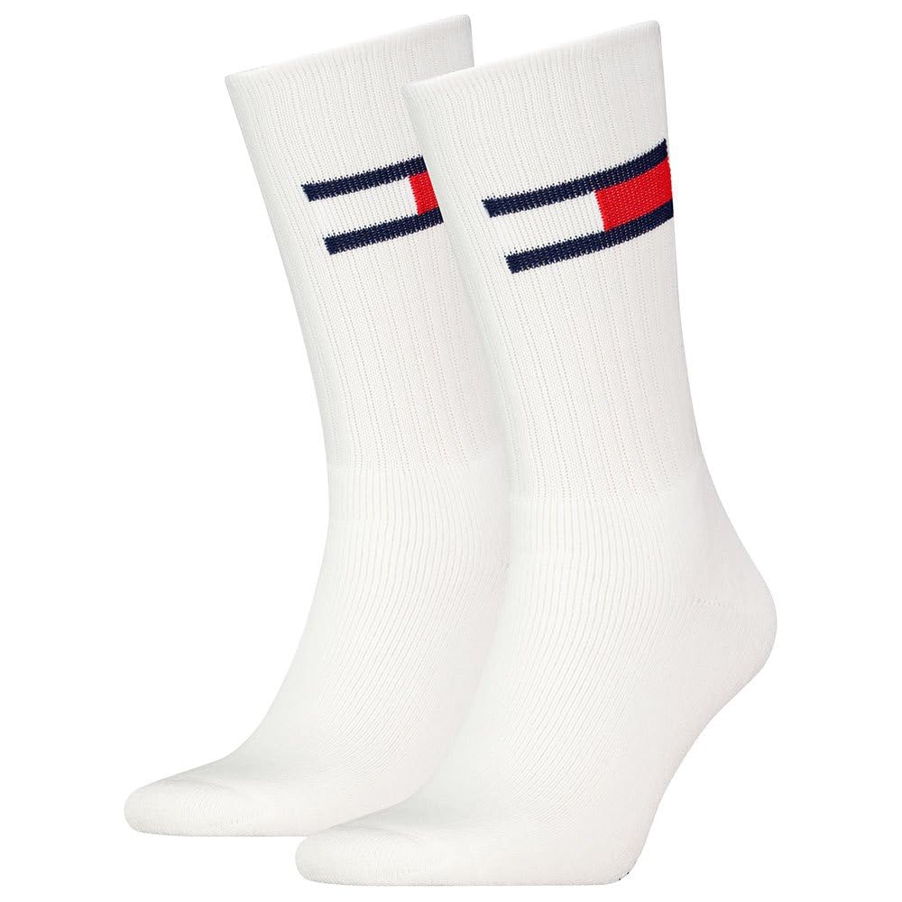 Tommy Hilfiger Unisex Crew Socks, White, 9-11 UK