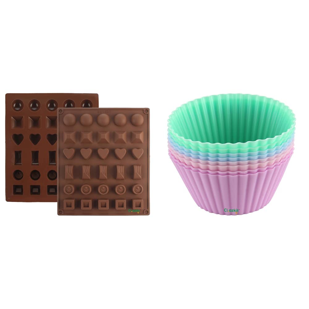 Clazkit - YH-525 Silicone Chocolate Mould, Brown and YH533 Silicone Muffin Moulds Set, Set of 8, Multicolour (B08PDBQ387) Amazon Price History, Amazon Price Tracker