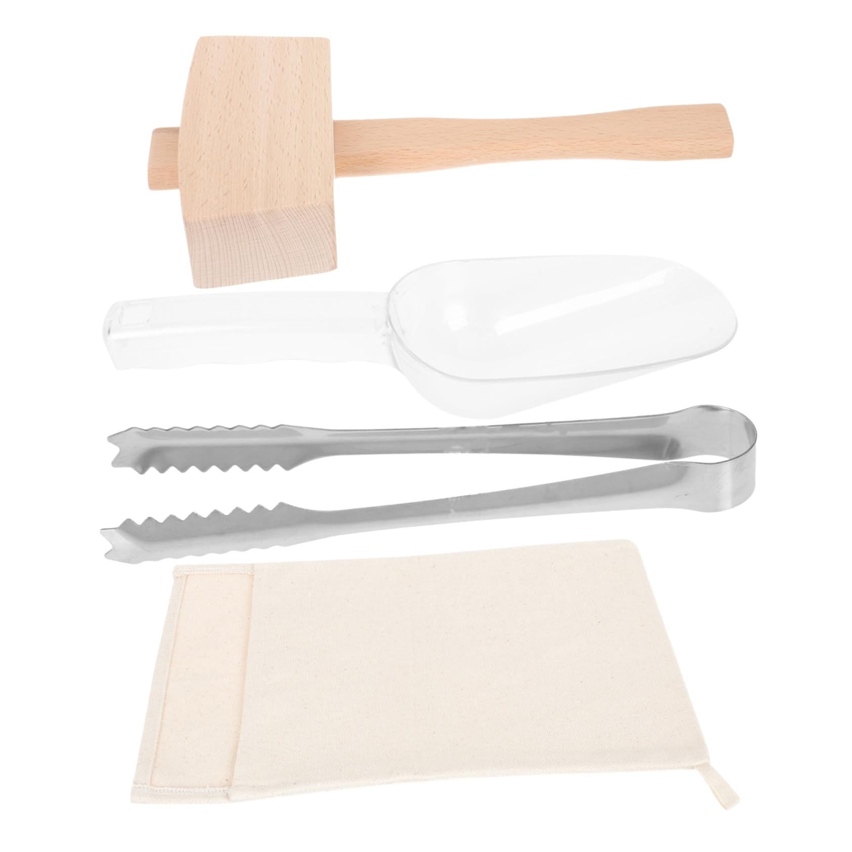 IMIKEYA Juego de Bolsas de Hielo Resistentes Martillo de Madera Picado y Pala Plegable para Bar y Accesorios Cocina Hogar