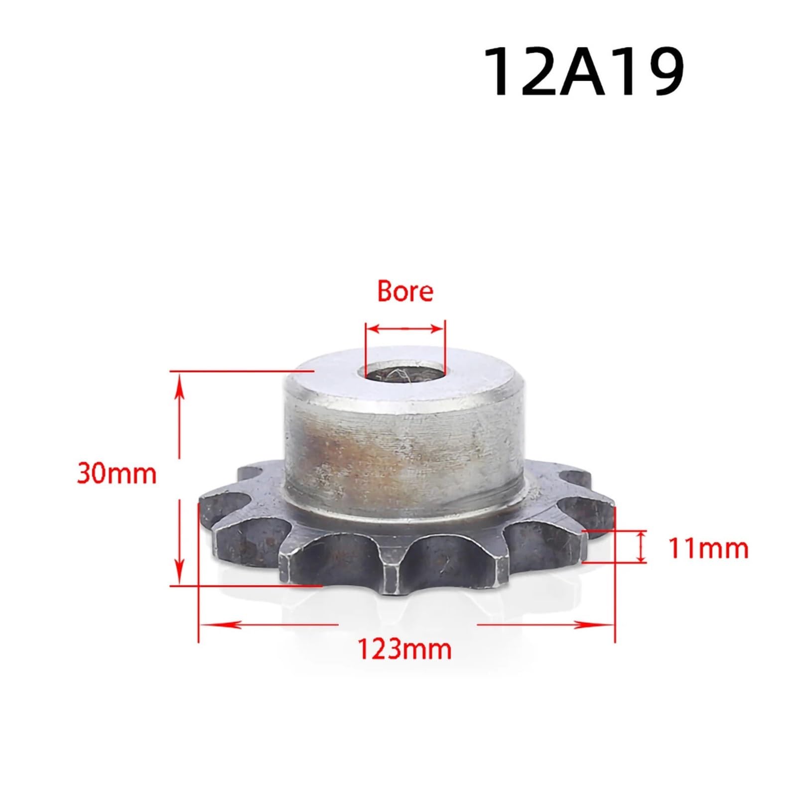 Bevel Gear Pinion Hardware Mechanical 1Pcs 12A Chain Drive Sprocket 10-25 Tooth A3 Steel Chain Gear Pitch 19.05mm Industrial Sprocket Wheel(19 Teeth)
