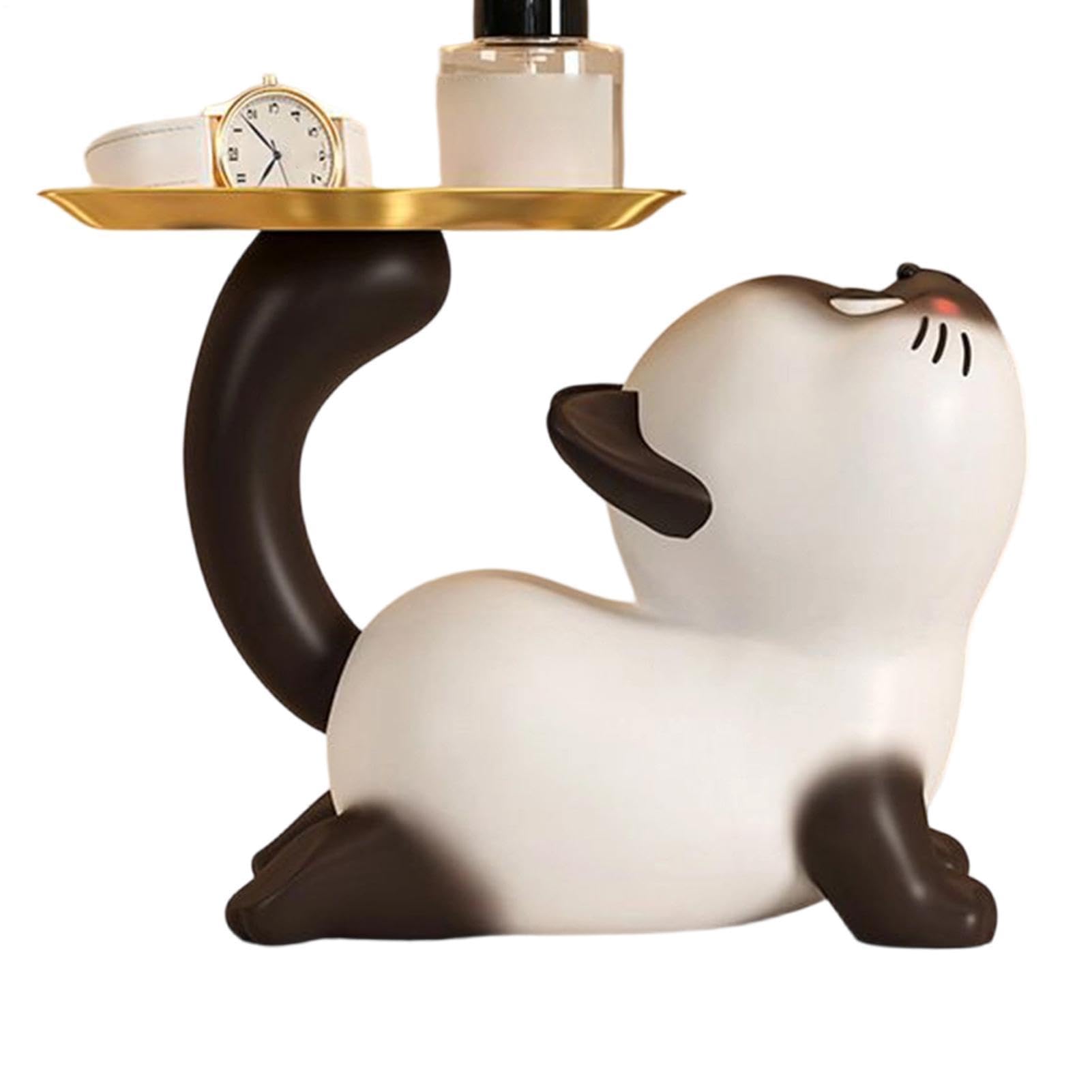 Materiale– Vassoio portaoggetti in resina per decorazione di gatti, porta caramelle decorativo in resina, organizzatore di ninnoli, decorazione da tavolo moderna per l'ingresso della casa, L