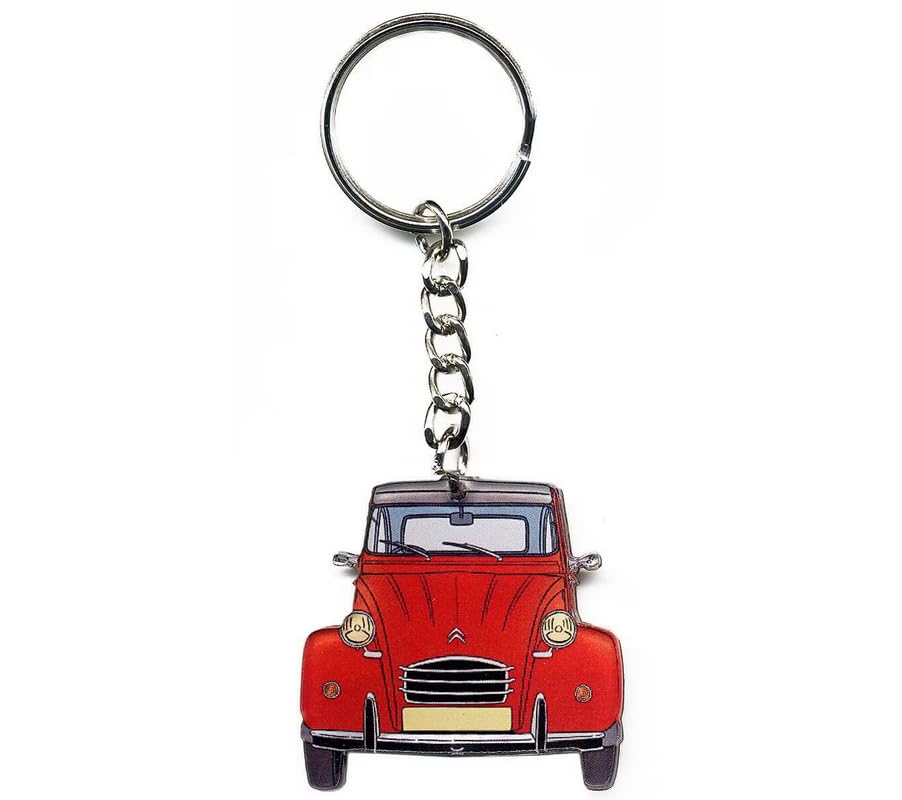 Porte-clés Citroën 2CV Style Pub Cochonou - En Métal, échelle 1:64 - Idée Cadeau Originale