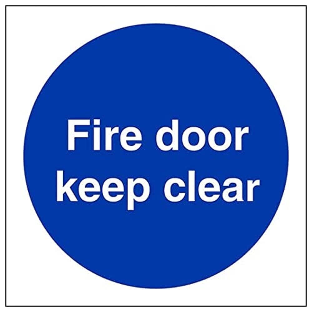 V Safety Fire Door & Mandatory- Fire Door Keep Clear - 100 X 100mm
