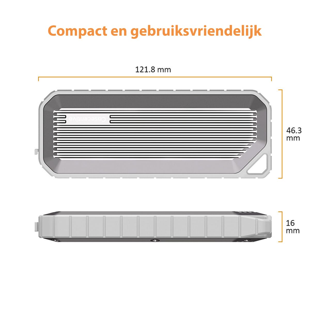 Casecentive wodoszczelna obudowa SSD M.2 NVMe 10 Gb/s, wytrzymała obudowa zewnętrznego napędu IP65 USB-C, obsługuje dyski SSD M-Key i B+M-Key M.2 w formatach 2230, 2242, 2260 i 2280 do 8 TB