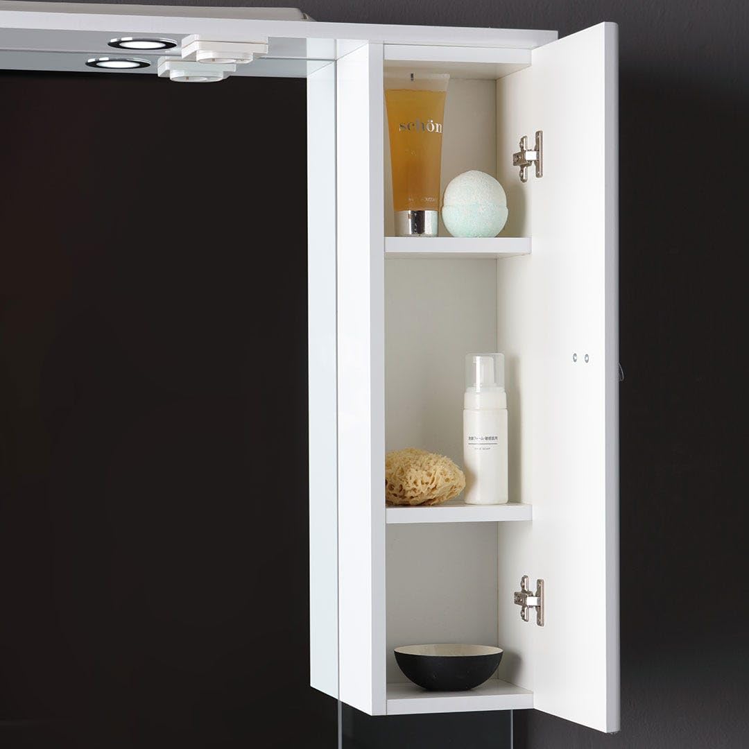 Kiamami Valentina - Meuble de Salle de Bains à Poser avec lavabo en céramique 105cm Blanc Brillant Smeraldo