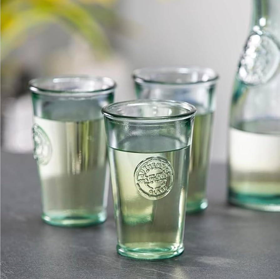 RECYCLED GLASS MADE IN SPAIN グリーン系ボトル3個 Amazon.com: DESIGNED BY VSM Recycled Glass Drinking Glasses