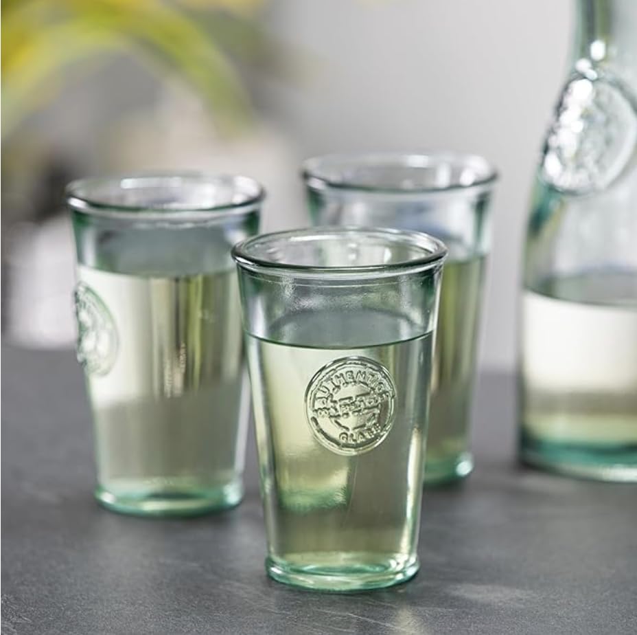 RECYCLED GLASS MADE IN SPAIN グリーン系ボトル3個 RECYCLED GLASS MADE IN SPAIN グリーン系ボトル3個