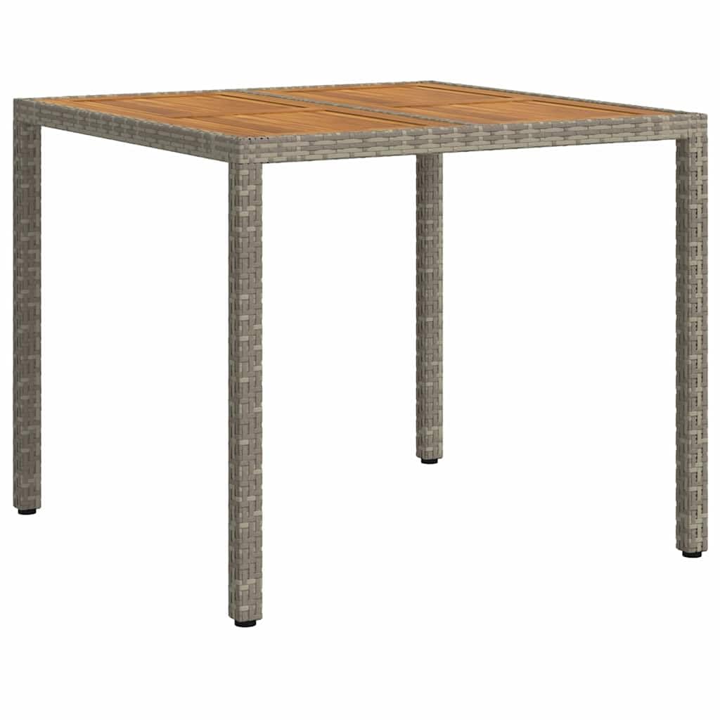 Mesa de jardín de polirratán, 90 x 90 x 75 cm, estable, resistente a la intemperie, fácil de limpiar, extensible, para jardín, terraza, balcón, exterior, salón