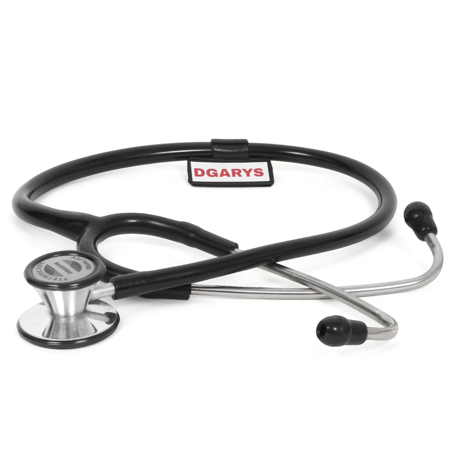 Dgarys Medical Professional Dual-Head Luxury Aluminum Alloy Stethoscope For Adult, Children, Medical Equipment, Health Instrument, Light Weight (Black)