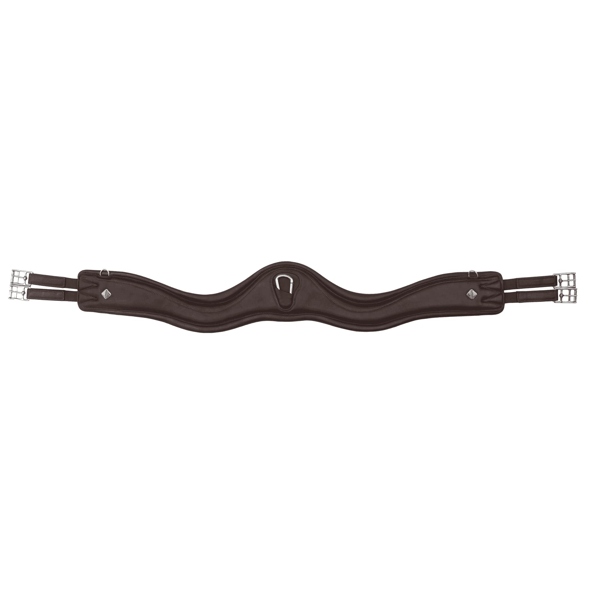LeMieux Gel-Tek Anatomic Jumping Girth - Contoured Shape - Dynamic Gel and Ultra Soft Leather - Brown - 120cm/48"