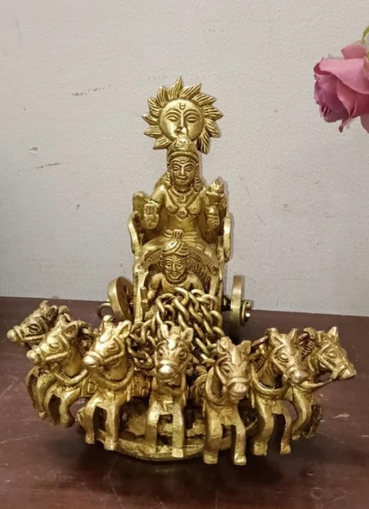 Brass Sun Chariot with 7 Horse, Lord Surya Rath