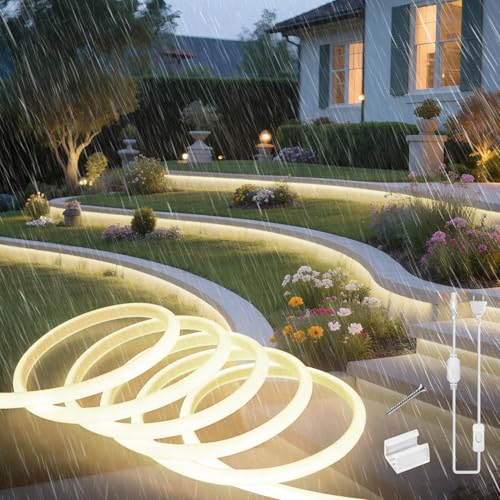 SUCIKORIO COB LED Streifen Warmweiss 3000K 8mm Led Strip Adhesive Zuschneidbar Leds Lichterkette Selbstklebend Lichtband 320LEDs/m für Küche, Fernseher, DIY Dekoration