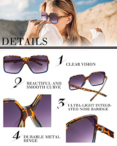 Coume 12 Pairs Square Oversized Sunglasses Shades Retro Square Sunglasses for Women Men Trendy Y2k bulk4