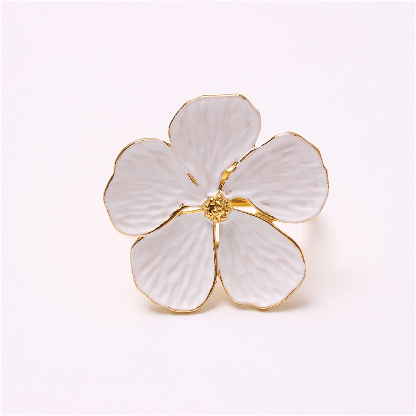 servilletero 10pcs / lot de boda Simple Plum NAPKIN 5 PÉTALES PETALES LUCKY FLOWER SERVKIN RING (Color : Gold)