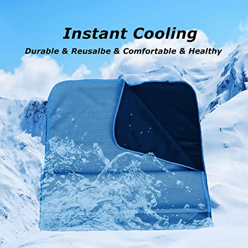 SZELAM 40/''x 12/''kühlende Handtücher, 4 Pcs kühlende Handtuch für Hals und Gesicht, Fitness-Handtücher, Yoga, Golf, Camping, Outdoor-Sporthandtuch sofortige Kühlung, Blau-grau-schwarz-dunkelblau