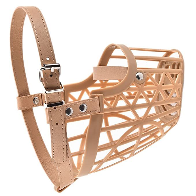 Woofy Pet Muzzle for Anti Biting Dog - Adjustable Pet Safety Strap Plastic Muzzle Cum Mouth Cover (Beige) - X-Large (B0BK1G2QND) Amazon Price History, Amazon Price Tracker