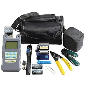 FTTH Toolkit, 10-in-1 vezellook, glasvezel, gereedschapsset met FC-6S Cleaver en Optics Finder, waterdicht, slijtvast