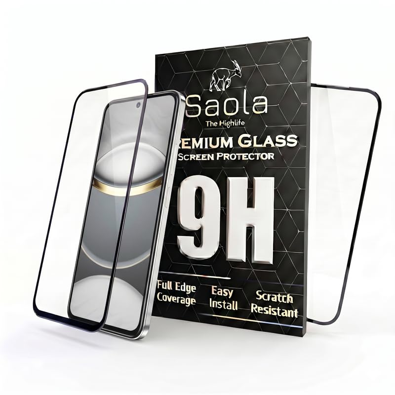 Image of Saola HD Clear Tempered Glass for Tecno Spark 30 Pro | High Strength 9H Protection, Smooth Touch, Full Coverage Screen Guard, 2-Step Installation Kit | Quick & Easy Application (Pack of 2)