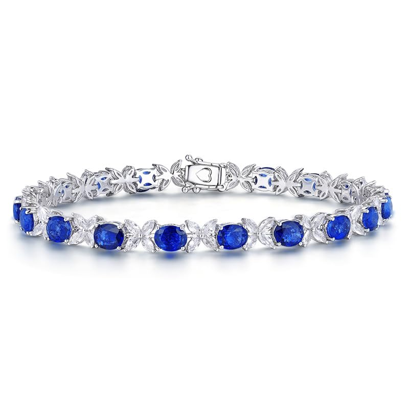 14K Gold Tanzanite Bracelet with Natural Blue Pendant and Delicate Sapphire, Beautiful Jewelry Gift, Gift for Mom