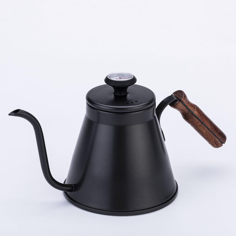 Czajnik Gooseneck, czajnik Gooseneck z kawą z termometrem, dzbanek do kawy ze stali nierdzewnej, czajnik do kawy Gooseneck Hand Drip, 1,2 l