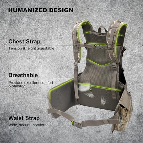 MYDAYS Upland Bird Vest Backpack, Hunting Tactical Vest with Game Pouch and Pockets for Outdoor Bird Hunting (Camo) - image 4