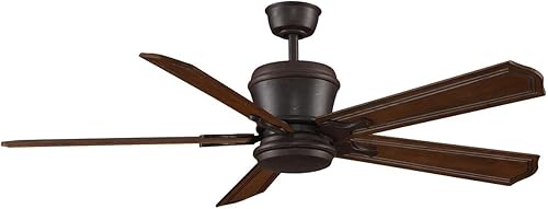 Miniatura 2 de Fanimation B6131RC - Hoja de madera con marco de bulto tallado, 26 pulgadas, coñac rico, juego de 5