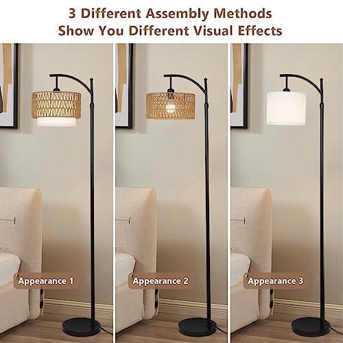 Rayofly Lámpara de pie de arco para sala de estar con ambiente regulable 5