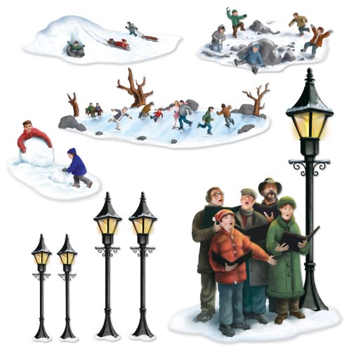 Beistle Lampposts, Carolers and Winter Fun Props for Party Decorations