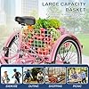 Barbella Adult Tricycle 7 Speed 3 Wheel Bike Adult Trikes, Three-Wheeled Bicycles Cruise Trike with Basket for Seniors, Women, Men for Recreation Shopping (20", Light Pink) #4