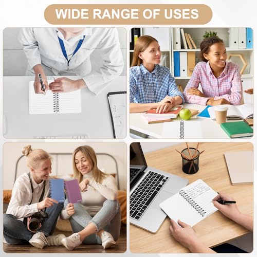 Thboxes 8 Pack Pocket Notebook, 3x5 Small Spiral Notebooks with 60 Sheets/120 Lined Pages Small Notebook Spiral Notepads Mini Note Pads Notebooks for School Office - Thumbnail 7