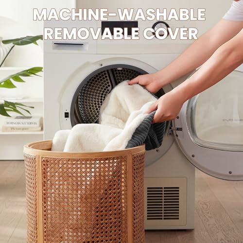 36 inches Donut Dog Bed for Large Dogs - Calming Round Pet Bed with Removable&Washable Cover, Plush Faux Fur & Corduroy, Fits Pets up to 80 lbs(Dark Grey, Large) - Image 6