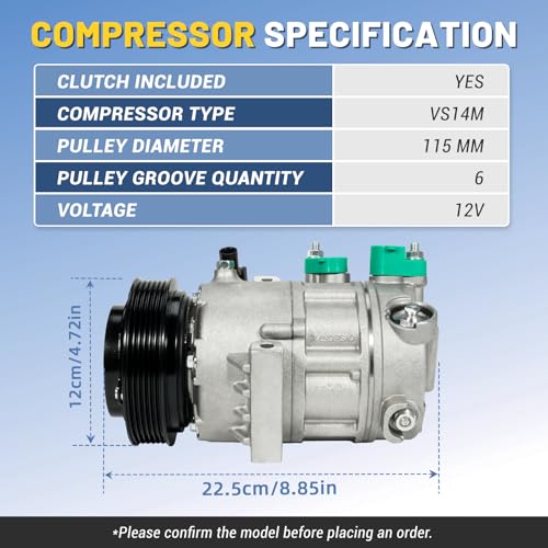 Image of AC Compressor w /Clutch, CO29274C Fit for Kia Forte 2014-2018 1.8L 2.0L, Forte 2017-2018 2.0L, Forte Koup 2014-2017 2.0L, Forte5 2014-2018 2.0L & Hyundai Elantra GT 2013-2017 Air Conditioner