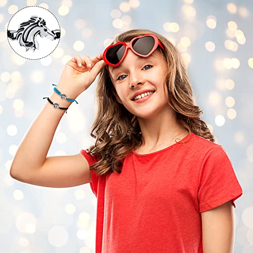 MTLEE Horse Bit Charm Bracelet 2 Pcs Horse Lovers Equestrian Jewelry Adjustable Hose Charm Bracelets for Teens Girls Boys4