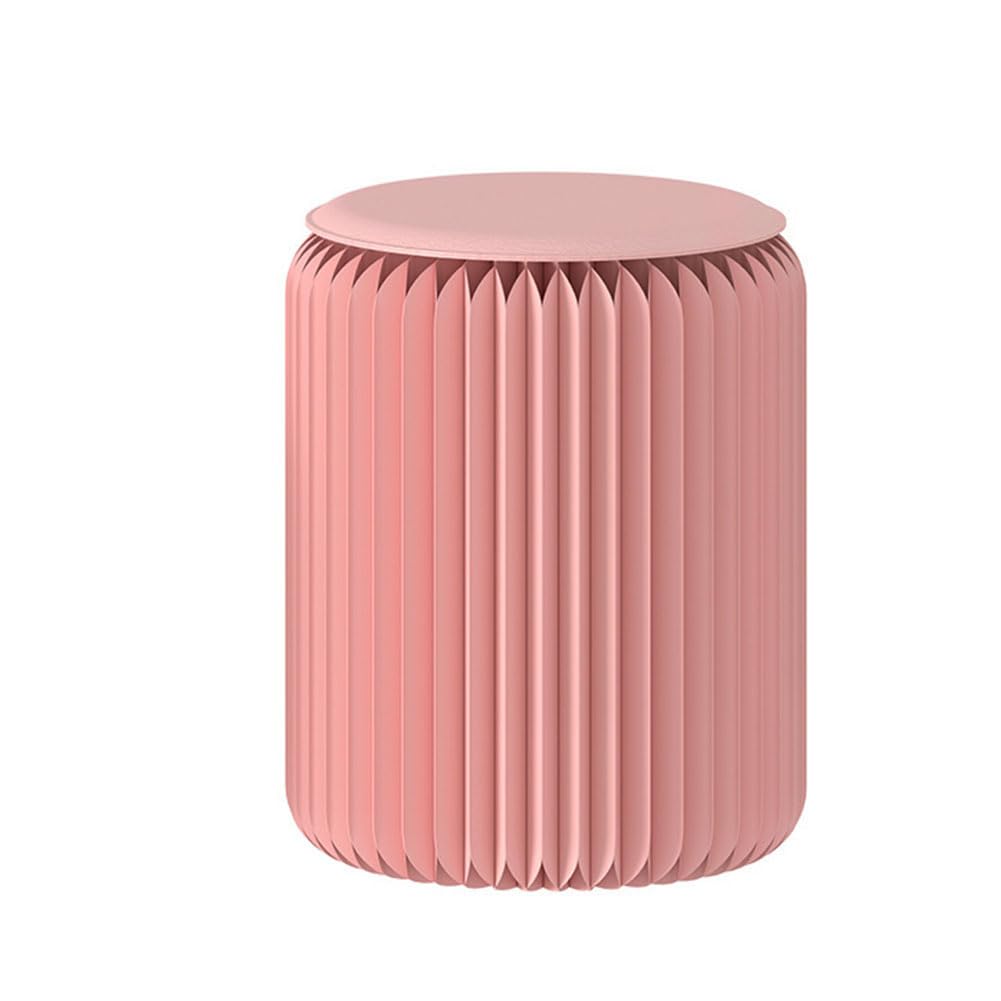 Coussin de tabouret en papier pliable nomade gain de place rose 32x40cm