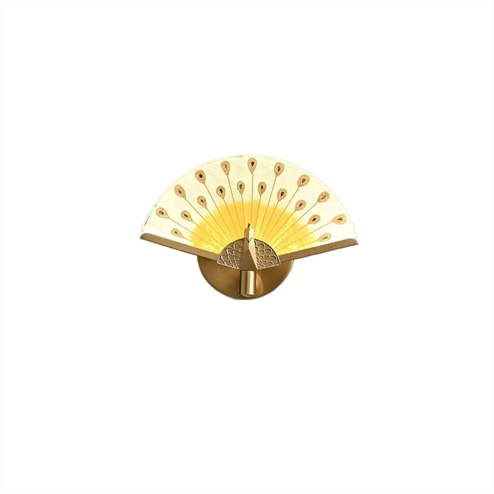 ZENY896V Bedroom New Chinese Peacock Wall Lamp, Living Room Background, Luxury All Copper Enamel Bedside Wall Sconce