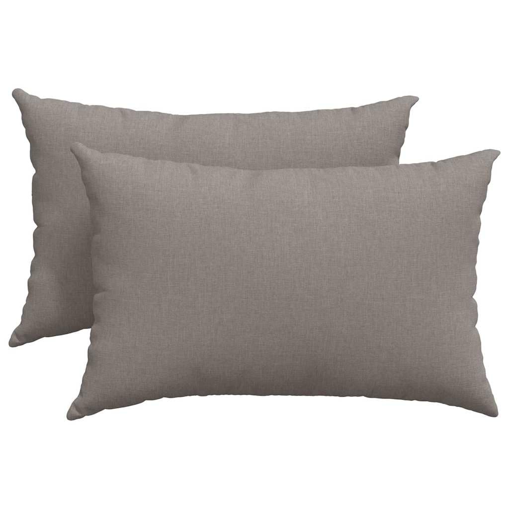 Set di 2 cuscini decorativi per divano, 60 x 40 cm, in tessuto, colore tortora | Set di 2 morbidi cuscini decorativi per soggiorno e camera da letto. Con rivestimento sfoderabile e cerniera nascosta.
