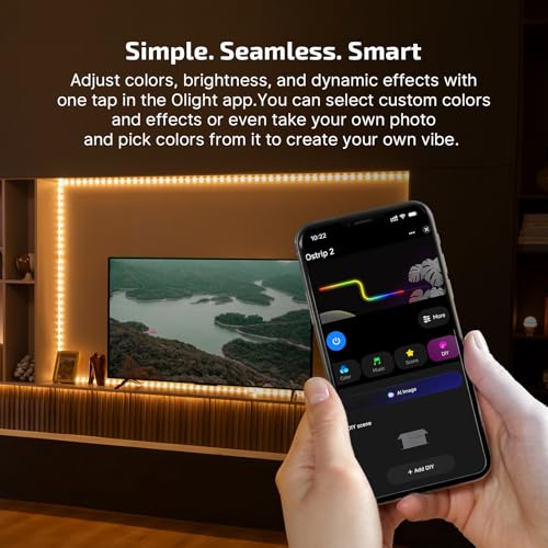 Image of OLIGHT RGBIC LED Strip Lights Ostrip2 16.4ft, Smart Control, APP | Work with Alexa,DC24V 2700K-6500K,IP65, ETL,DIY Color Changing, Music Sync,LED Lights for Bedroom, Cabinet, TV Home Decor